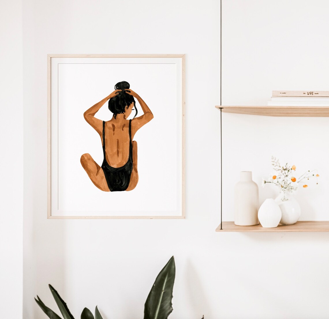 Beach Girl Fashion Summer Tropical Art Print - Image 3