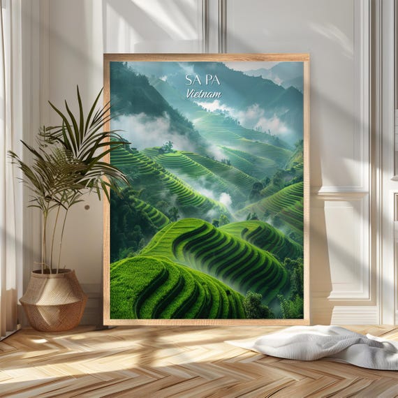 Sa Pa Travel Poster Print Vietnam Wall Art Wanderlust Home And Office Decor Gift For Travelers