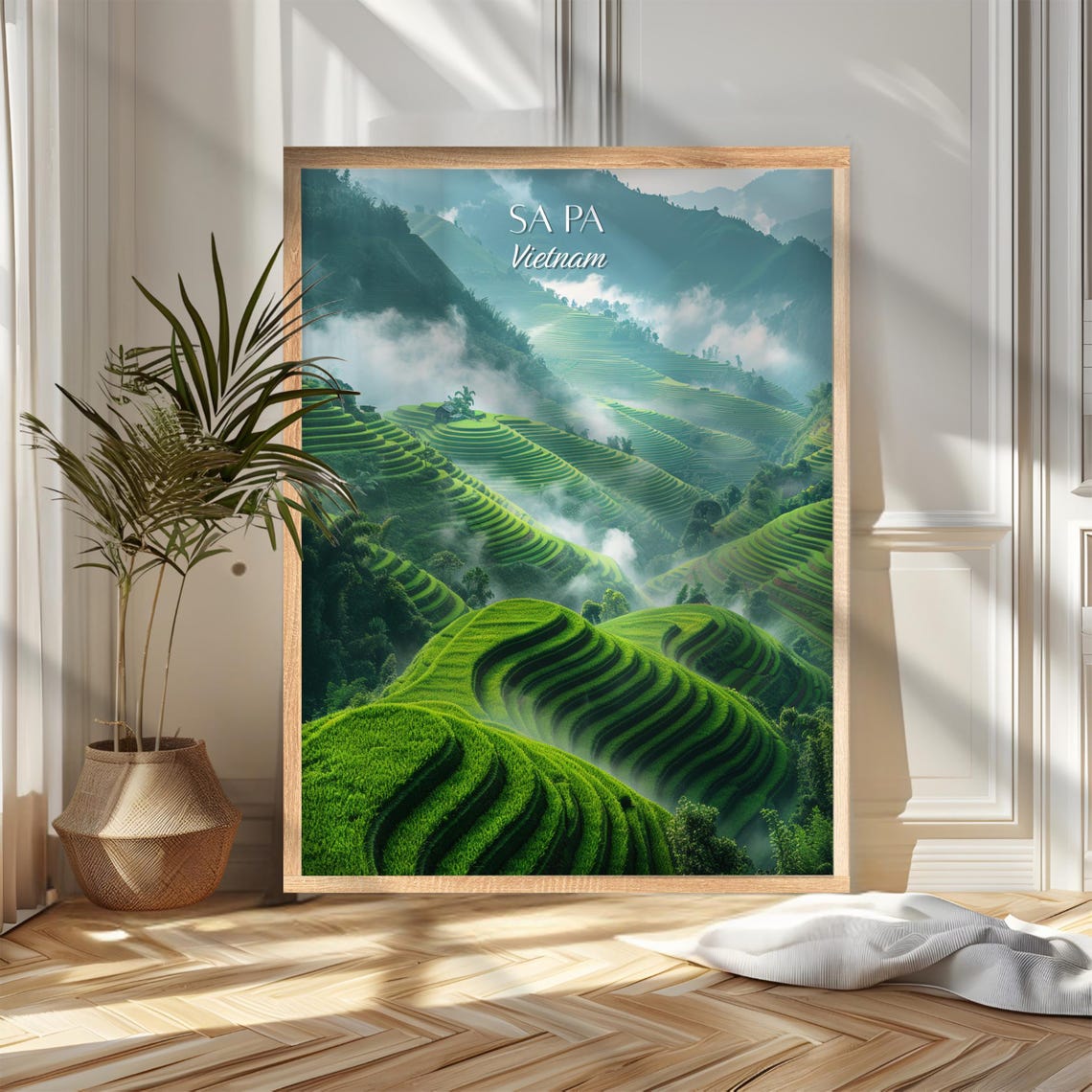 Sa Pa Vietnam Misty Rice Terraces Emerald Hills Travel Poster