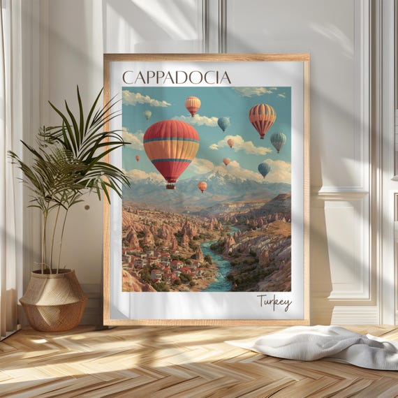 Cappadocia Travel Poster Print Turkey Wall Art Wanderlust Home And Office Decor Gift For Travelers