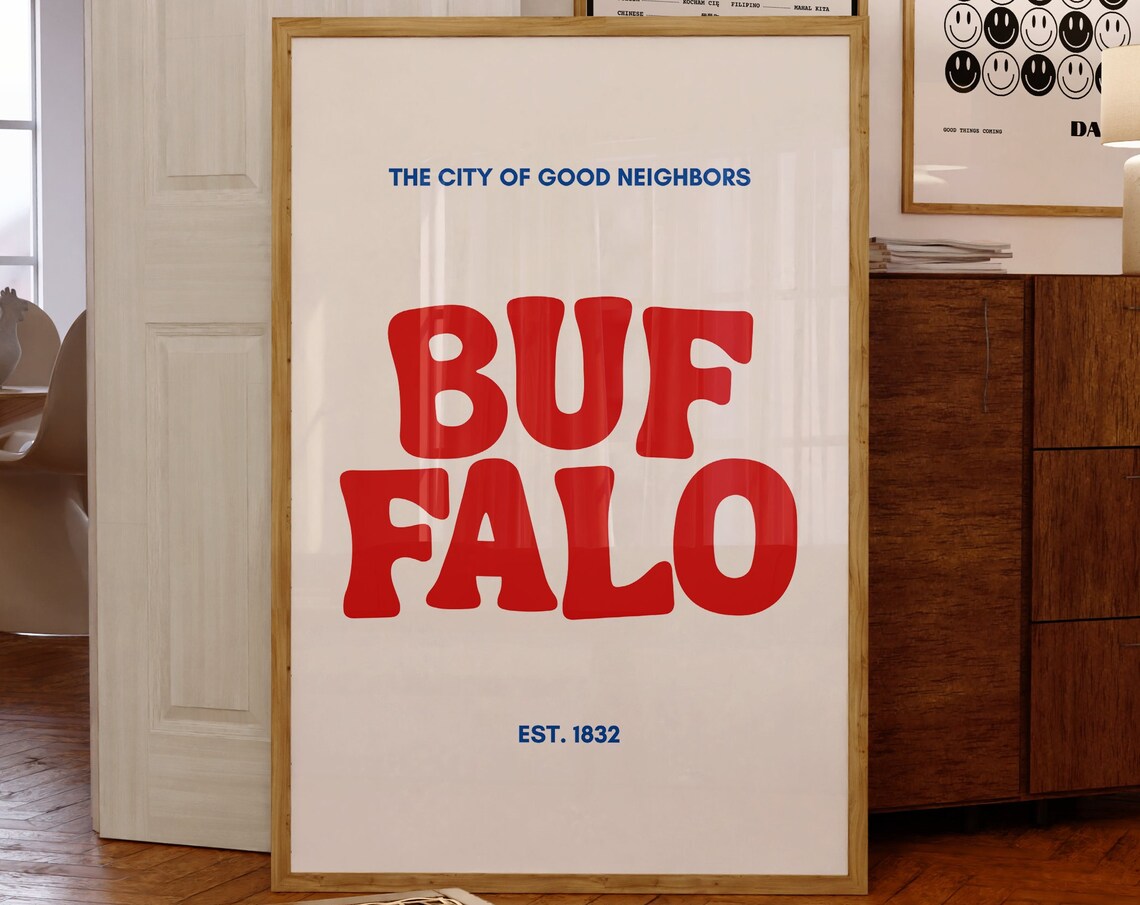 Buffalo Typography Art Print, New York City