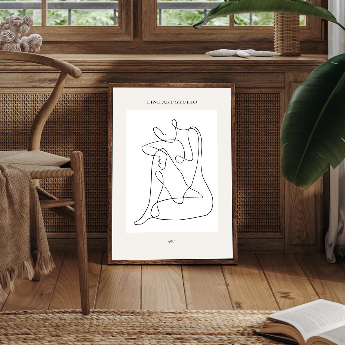 Line Art Studio Single Line Woman Figure Minimalist Decor Poster