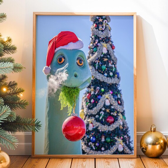 Gertie Dinosaur Christmas Hollywood Studios Santa Hat Tree Photo Poster