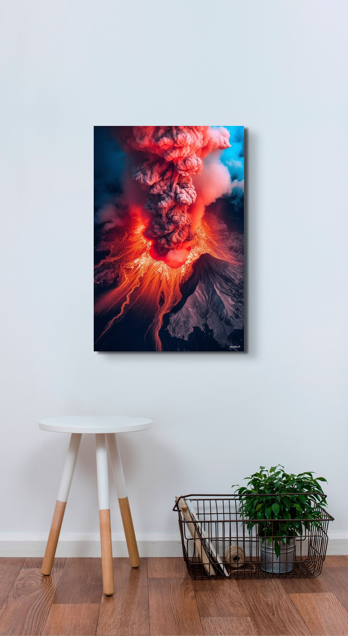 Volcano Eruption Lava Ash Cloud Aerial Nature Power Art Poster - Image 2