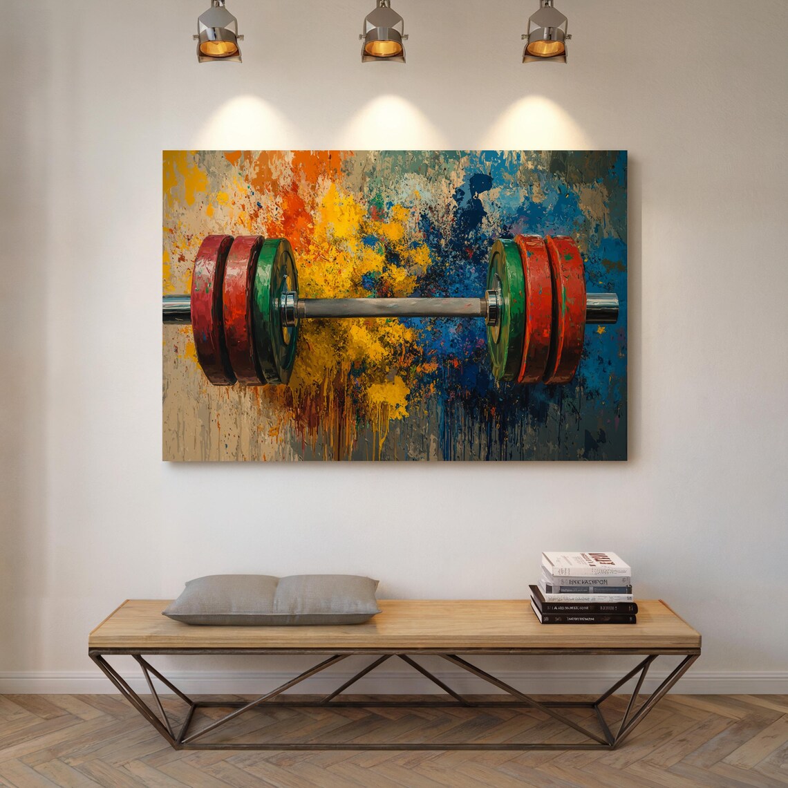 Intense Barbell Abstract Art Print, Gym Motivation