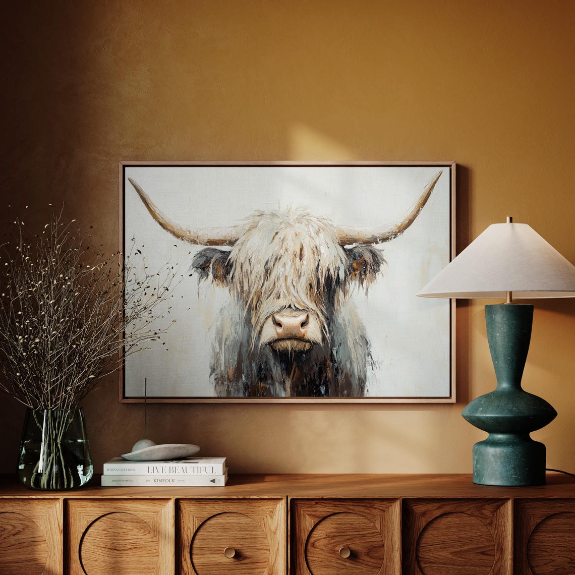 Highland Cow Living Room Wall Art Print - Image 3