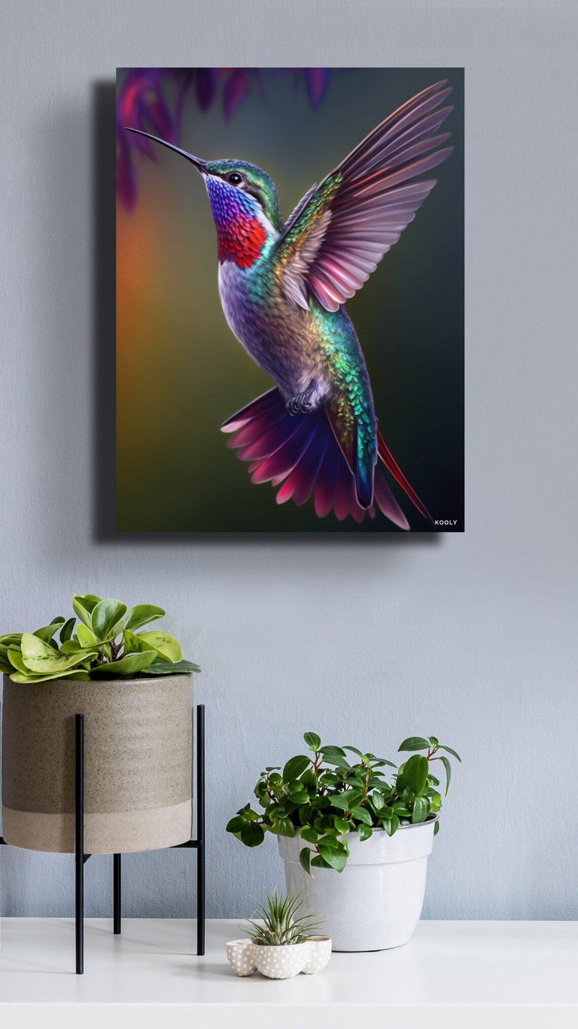 Hummingbird Wall Art, Flying Bird Art Print - Image 3