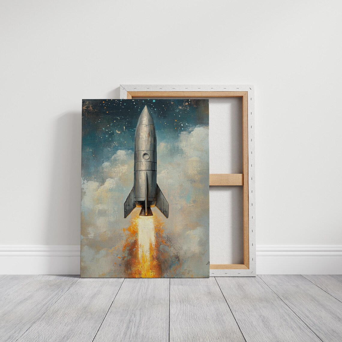 Vintage Retro Rocket Launch Mid Century Space Exploration Poster - Image 3