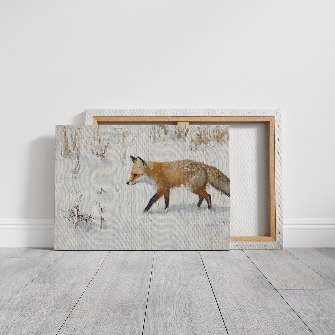 Red Fox In Winter Snow Wildlife Art Print - Image 3