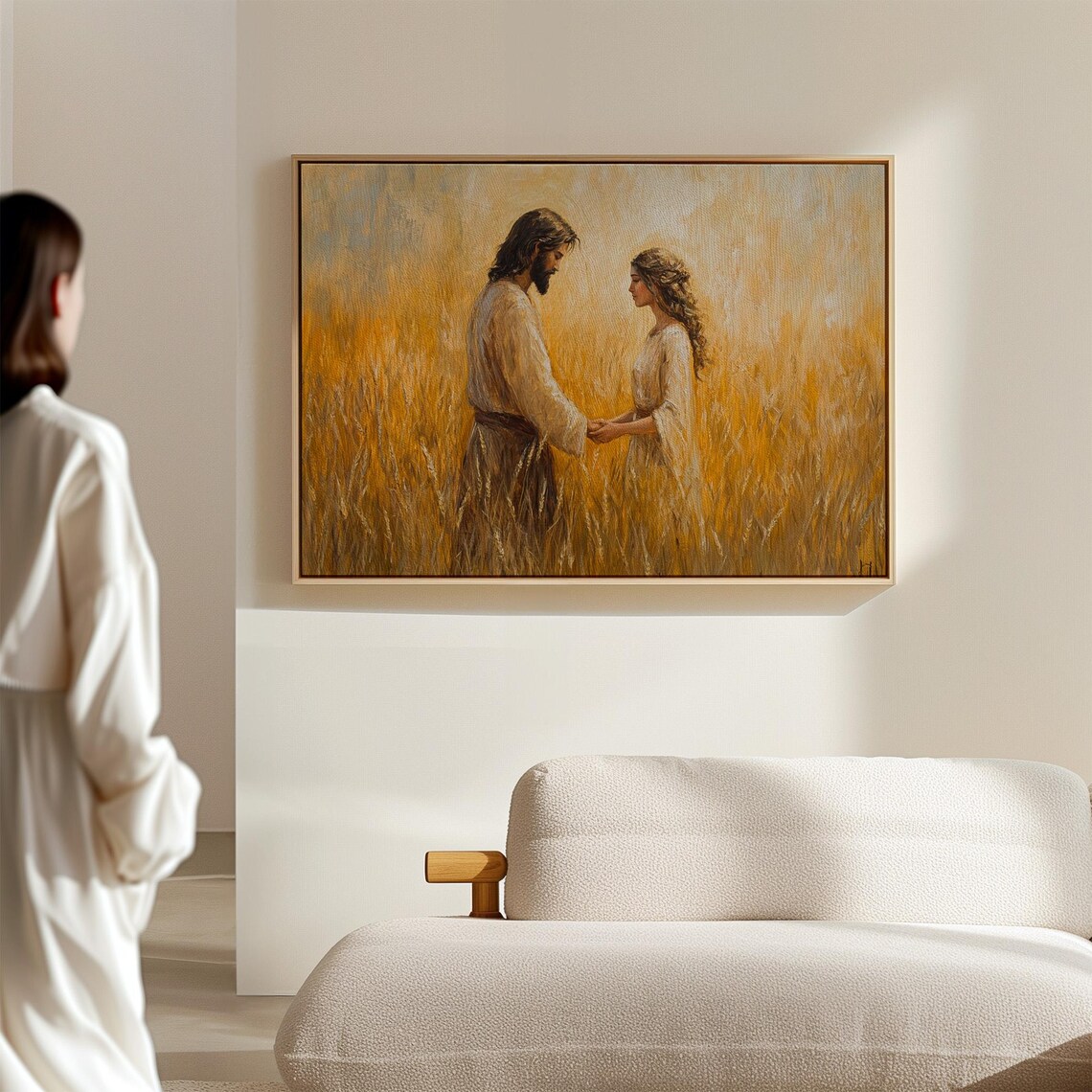 Jesus Holding Hands With Woman In Golden Wheat Field Art Poster - Image 6