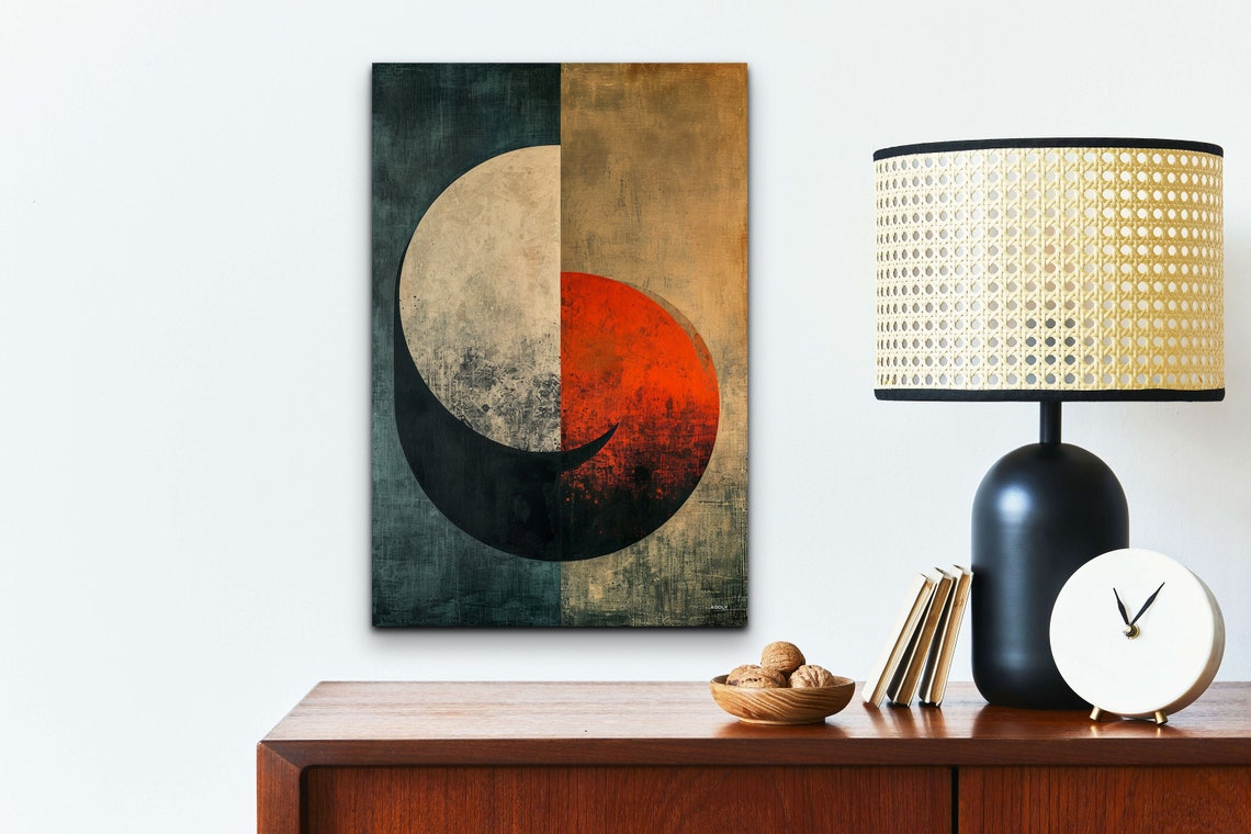 Mid Century Modern Moon Art Print