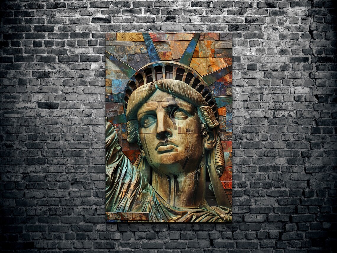 Statue Of Liberty Mid Century Modern Art Print - Image 2