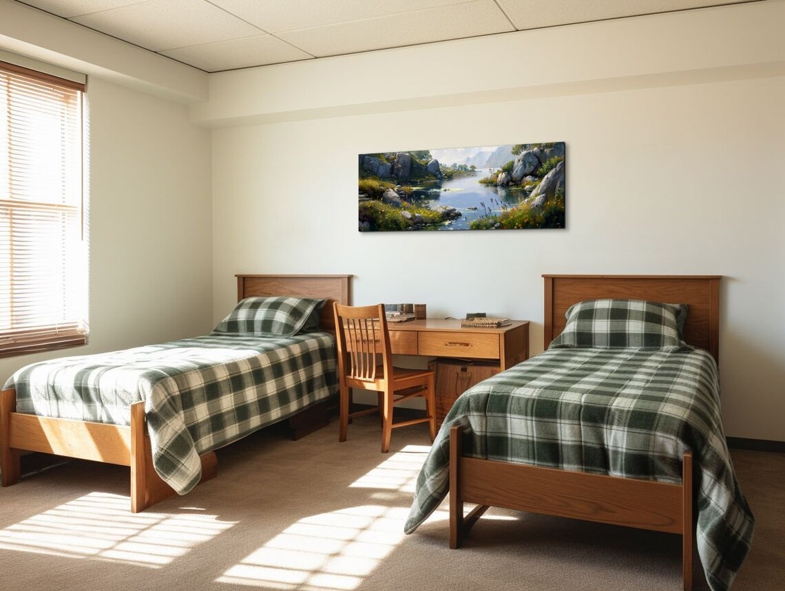 Panoramic River Field Landscape, Botanical Wall Art - Image 4