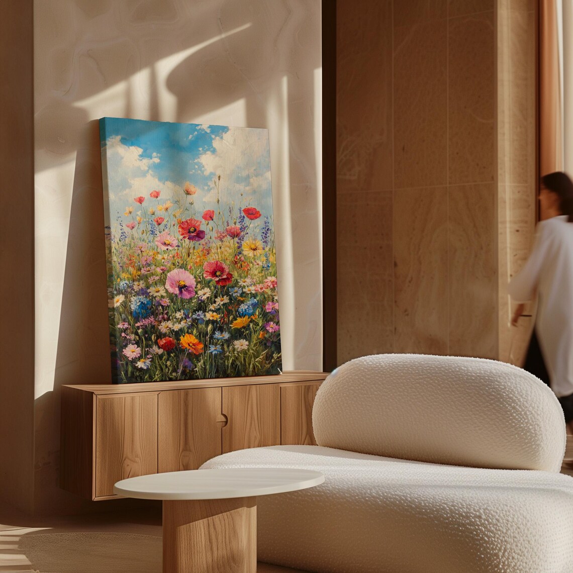 Colorful Wildflower Meadow Vibrant Oil Painting Landscape Poster - Image 5