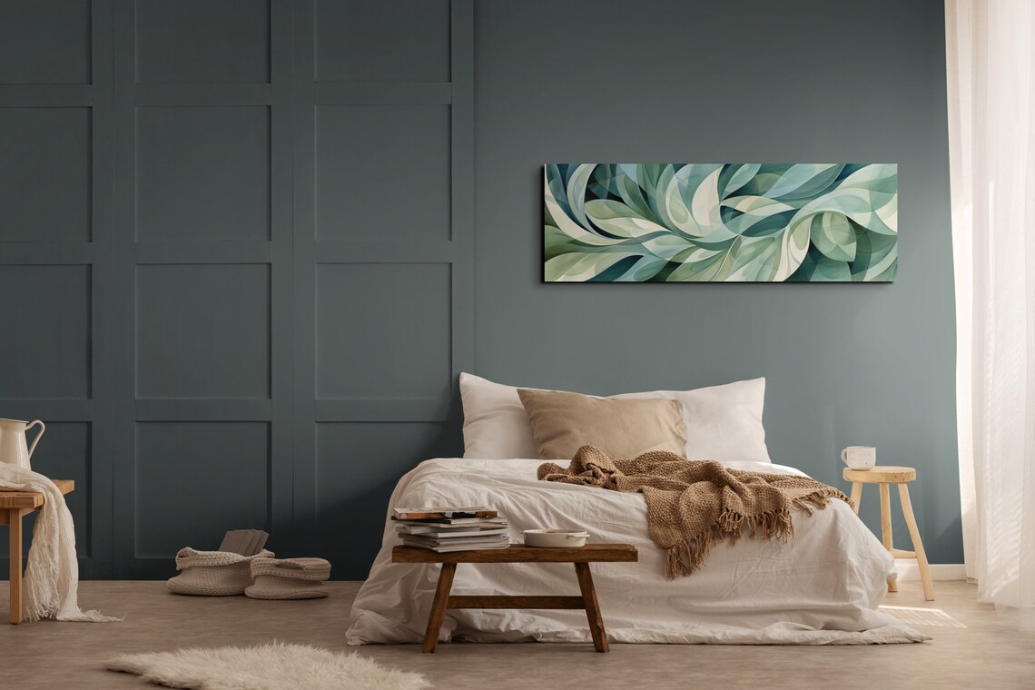 Panoramic Floral Abstract Plants, Wall Art Print - Image 3