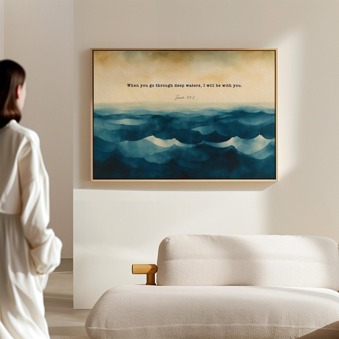 When You Go Through Deep Waters, Isaiah 43:2 Watercolor - Image 3