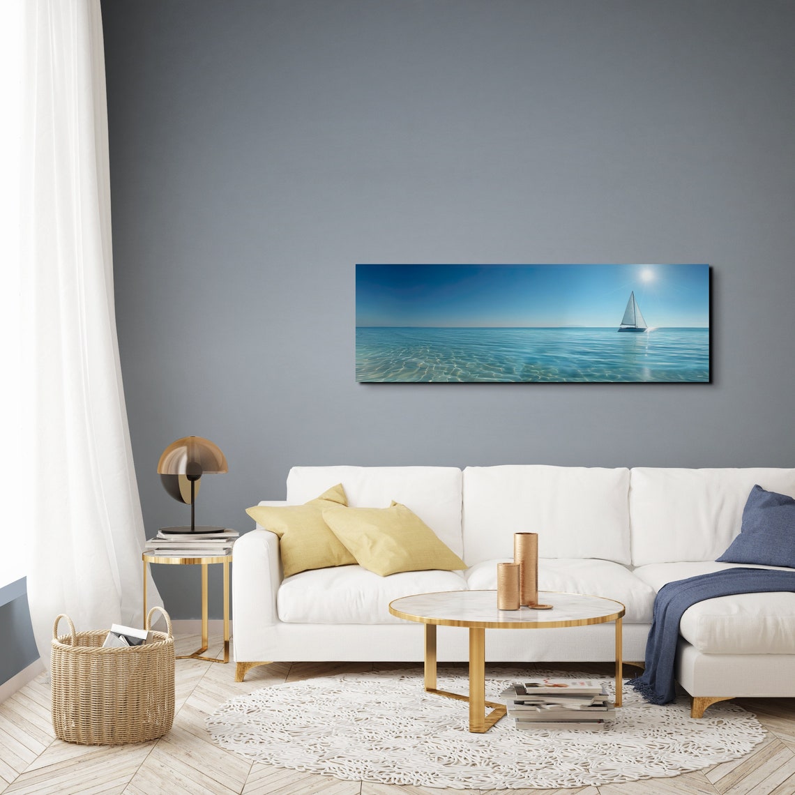 Bright Sailboat Sailing on Crystal Clear Turquoise Water Poster - Image 7
