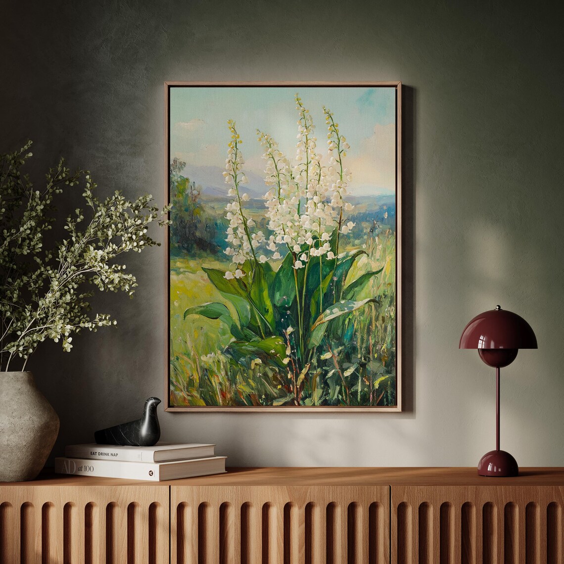 White Lily Of The Valley Blossoms In Sunny Garden Field Floral Poster