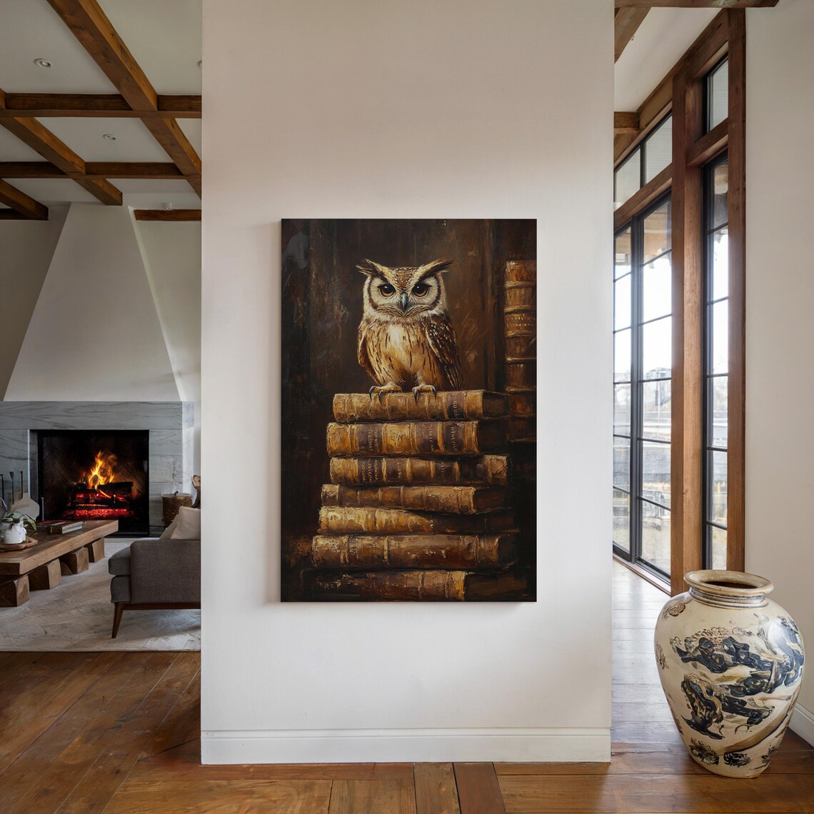 Vintage Owl Library Wise Owl Books Art Print - Image 5