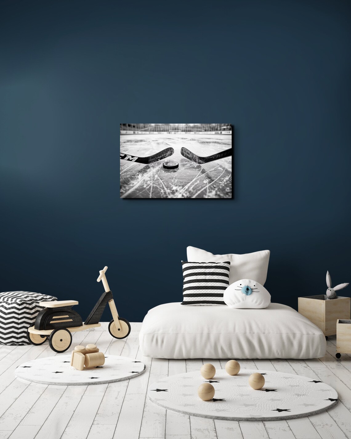 Ice Hockey Black And White Style Art Print - Image 7