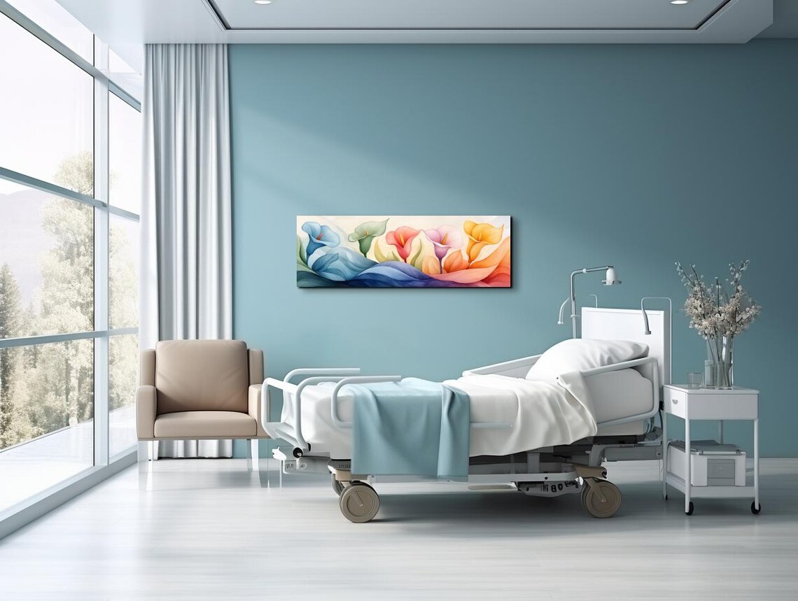 Pastel Watercolor Calla Lilies Blooming Flowers Panoramic Poster - Image 4