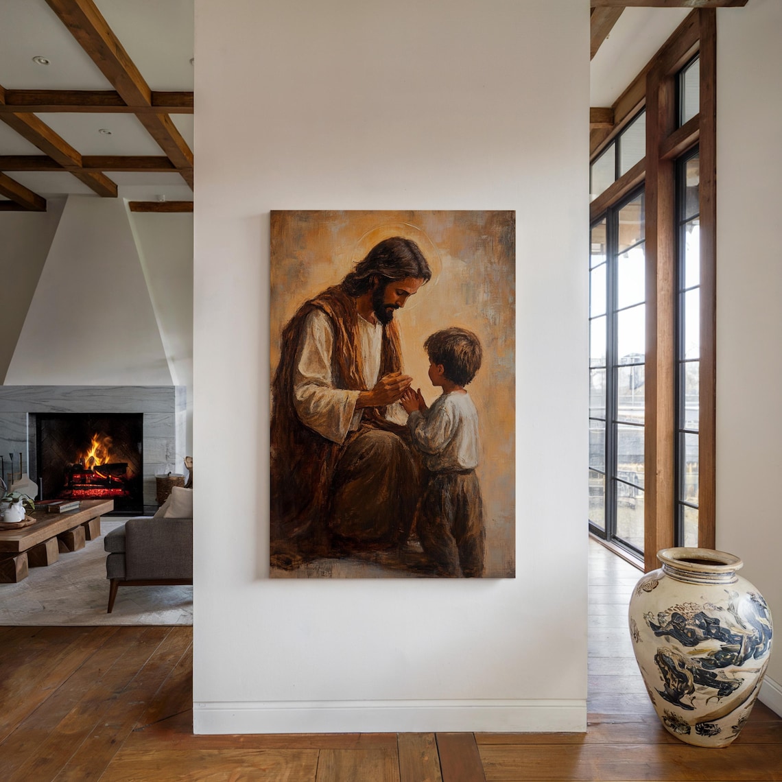Jesus Teaching A Child, Inspirational Home Decor - Image 4