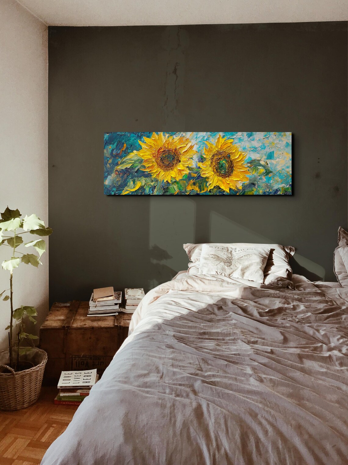 Van Gough Style Bold Sunflower Art Print - Image 4
