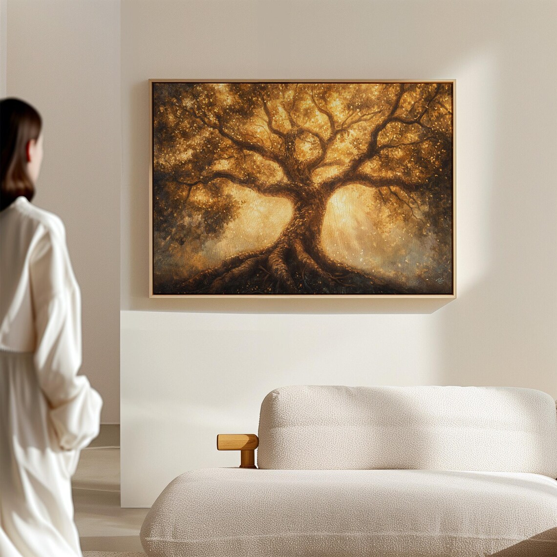 Radiant Golden Tree Of Life With Glowing Amber Leaves Light Poster - Image 3