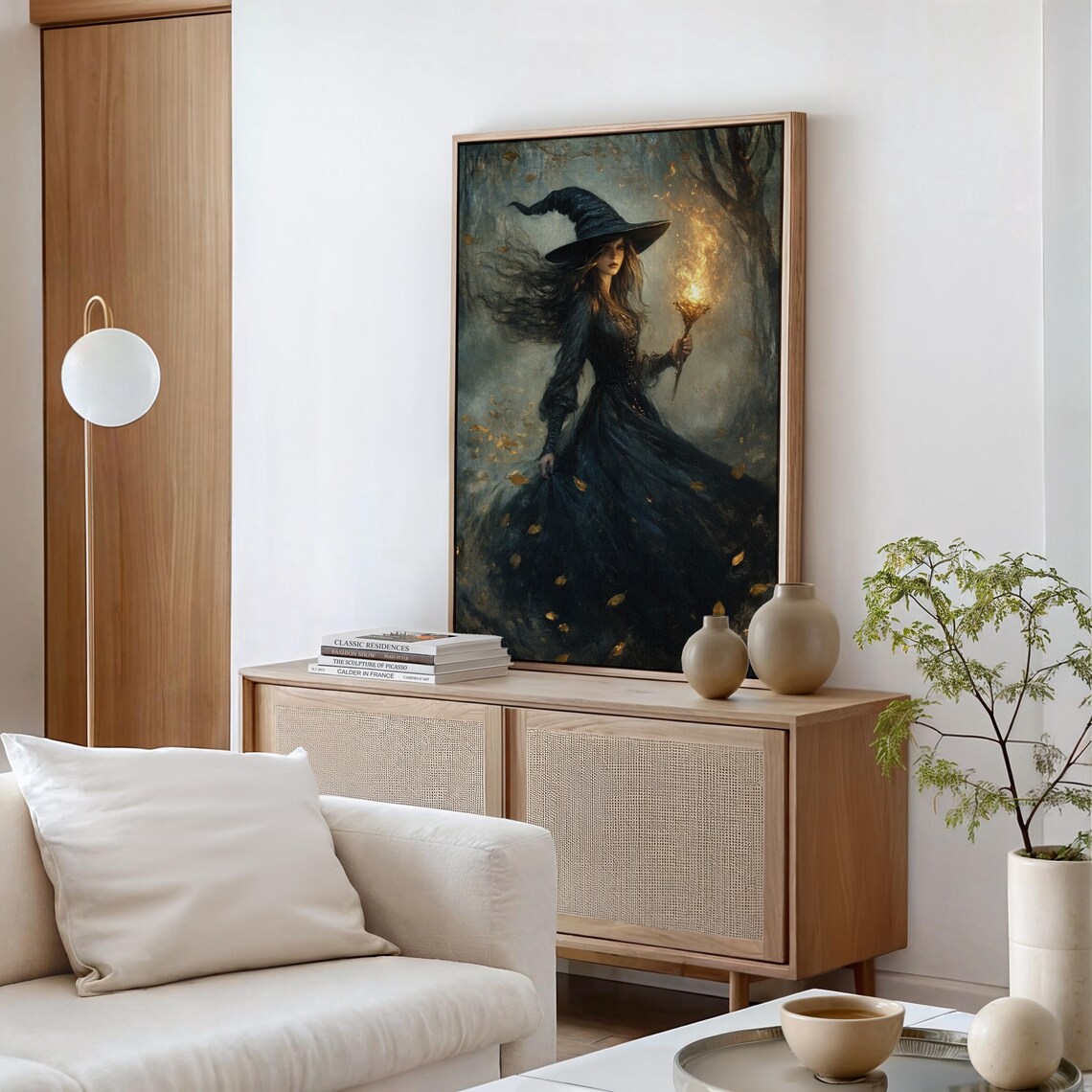 Enchanting Witch Mysterious Dark Forest Scene Art Print - Image 5