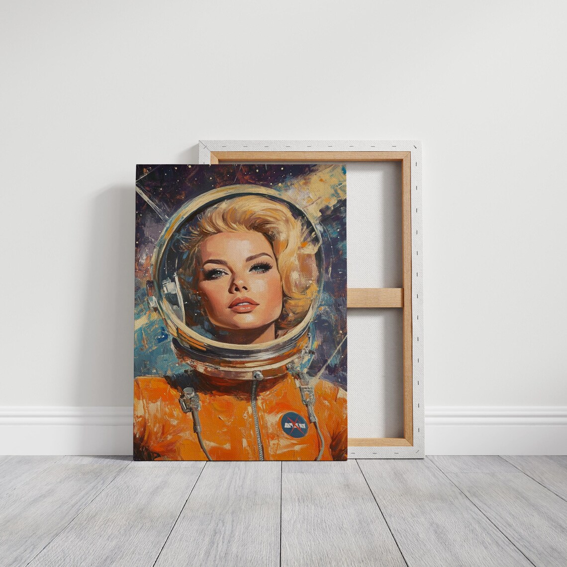 Vintage Astronaut Art, Female Space Explorer Poster - Image 3