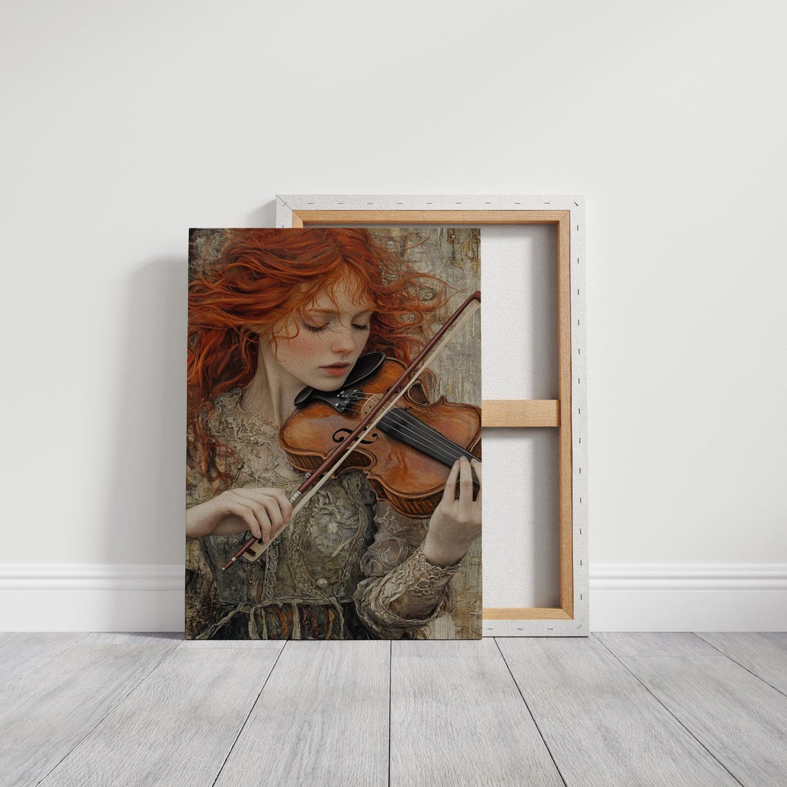 Red Haired Violinist Classical Music Portrait Elegant Poster - Image 3