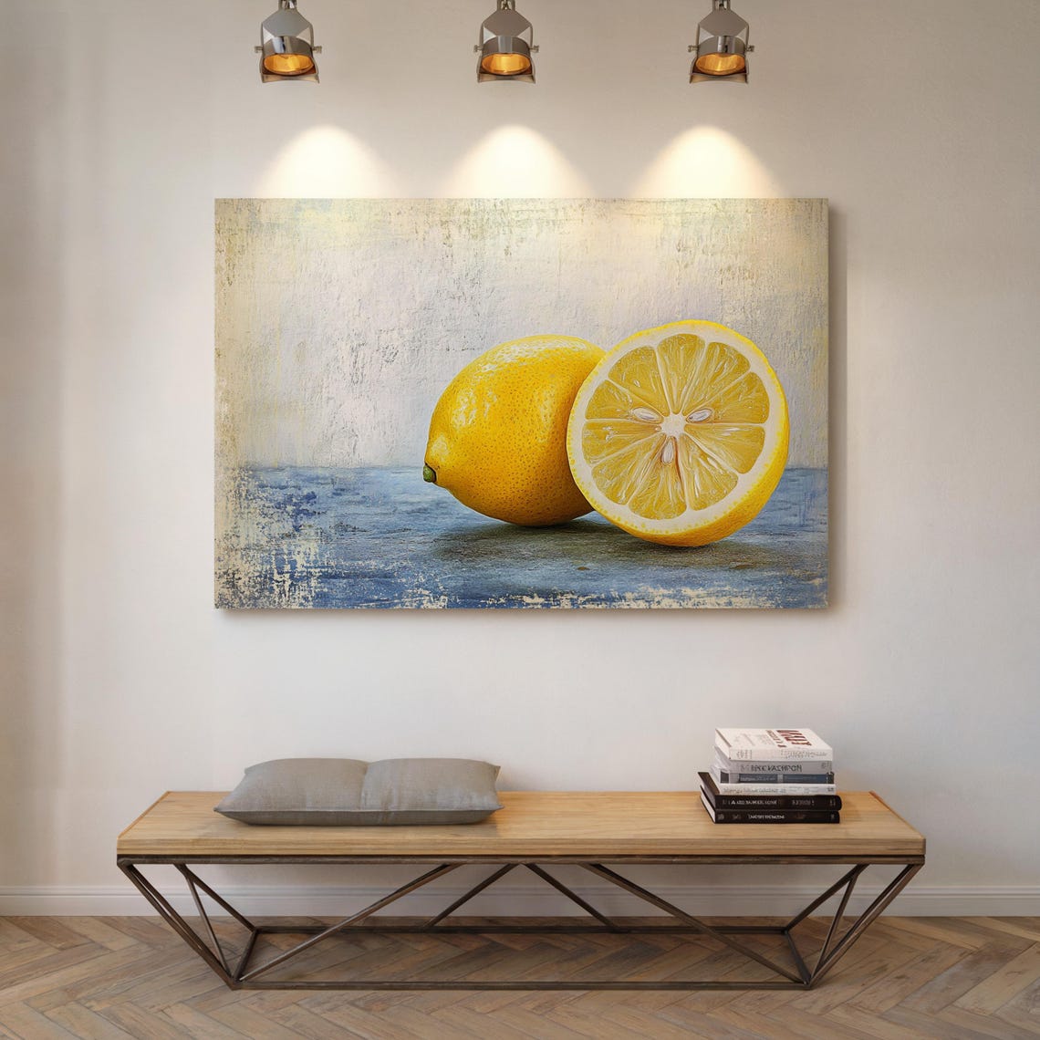 Lemon Still Life Whole and Half Cut Rustic Citrus Kitchen Poster - Image 7