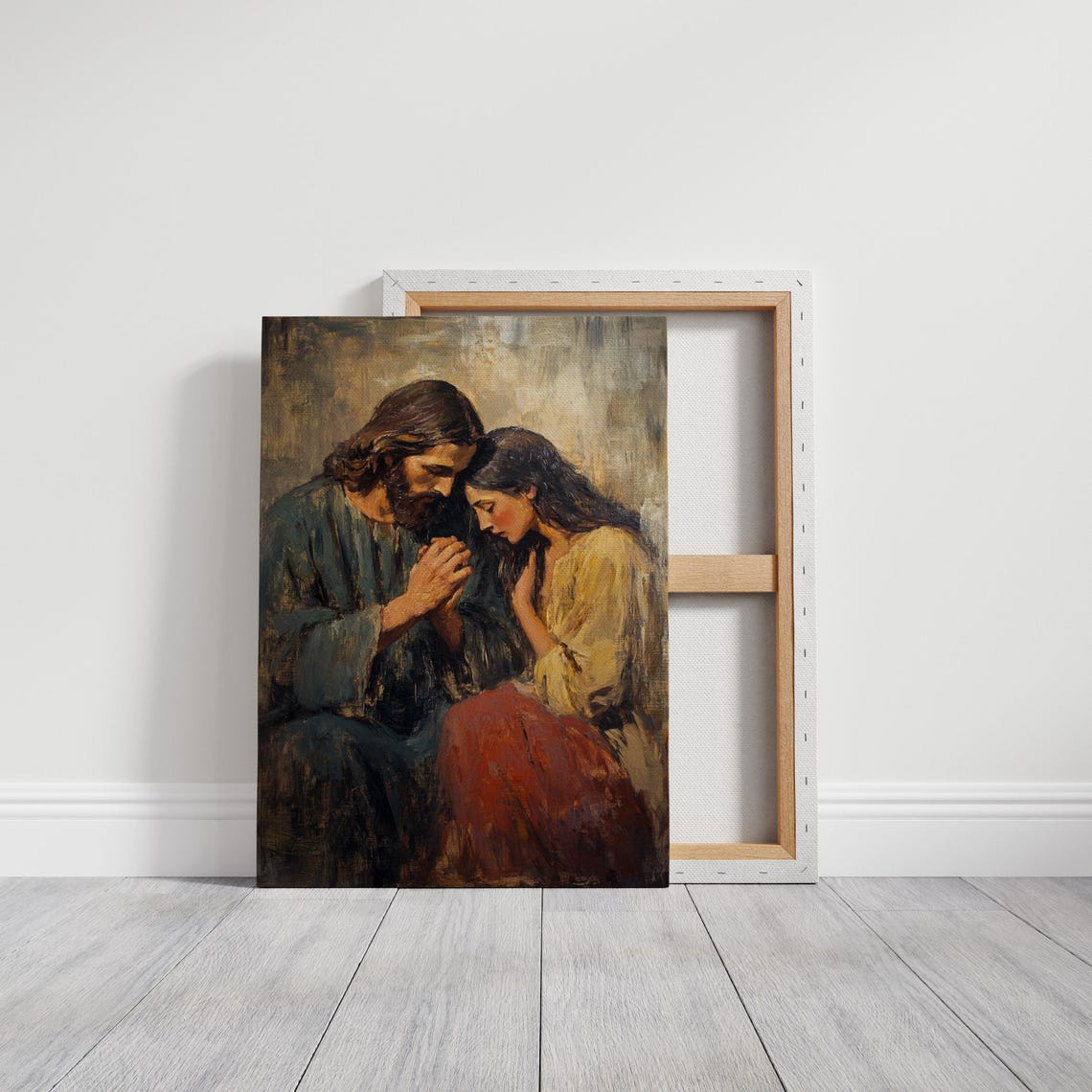 Jesus Praying With Woman Faith Devotion Christian Art Poster - Image 6