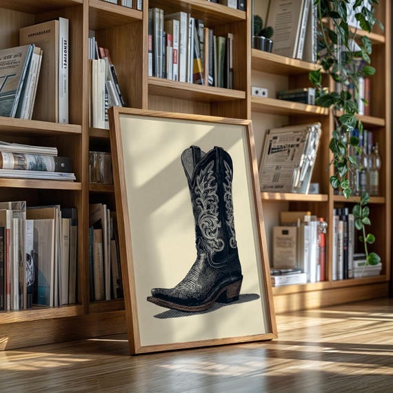 Tooled Leather Cowboy Boot