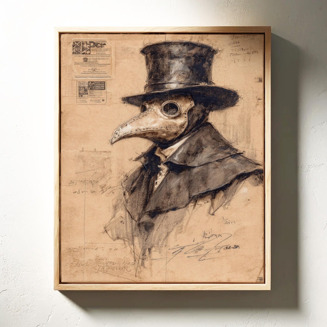 Vintage Plague Doctor Gothic Medical History Art Print