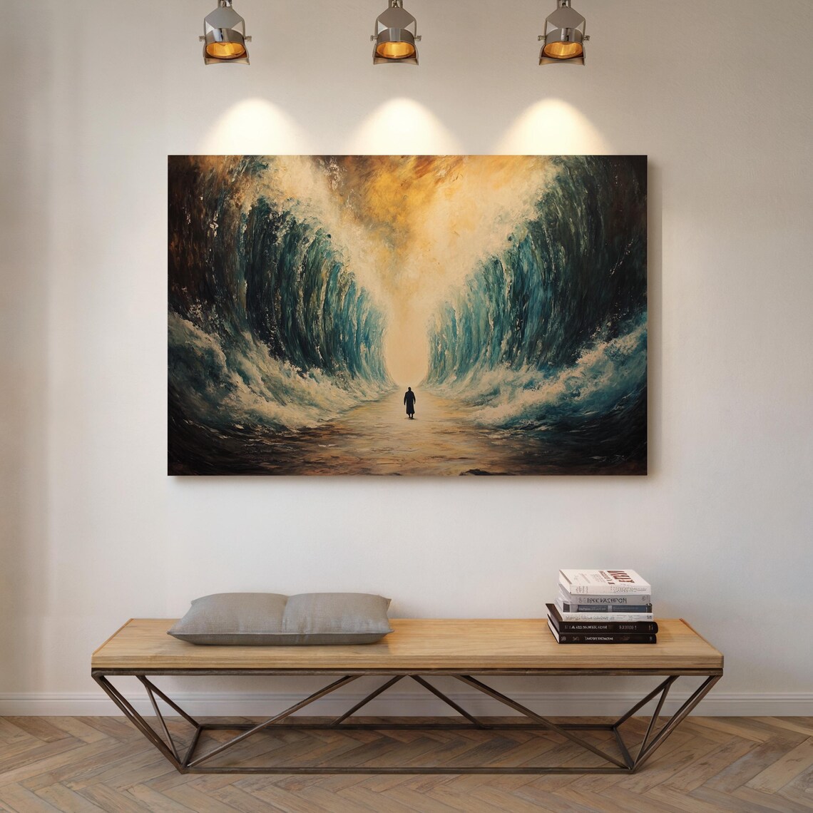Parting Of The Red Sea Moses Miracle Powerful Biblical Scene Poster - Image 4