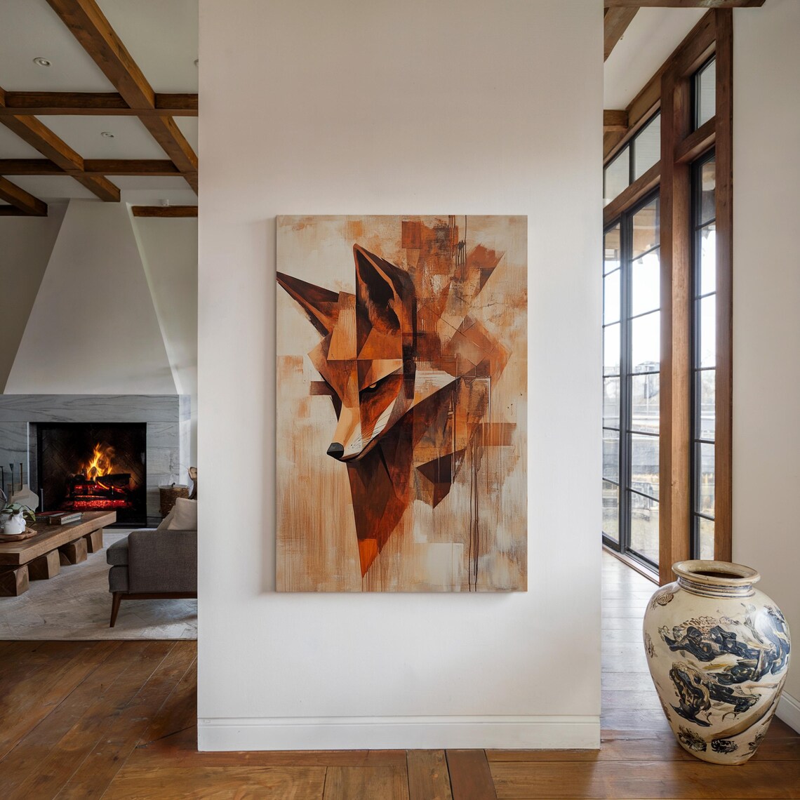 Geometric Fox Art Print, Abstract Animal Design - Image 5