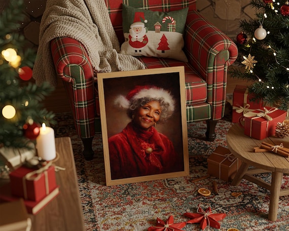 Elegant Mrs Claus Portrait, Art Print
