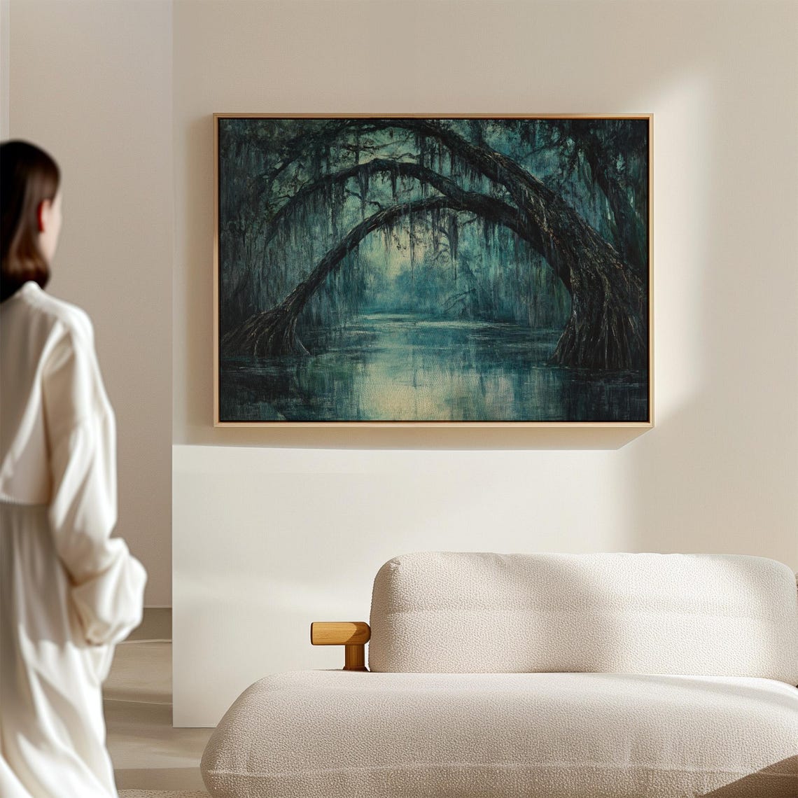 Dark Swamp with Arched Trees and Spanish Moss Mysterious Forest Poster - Image 7