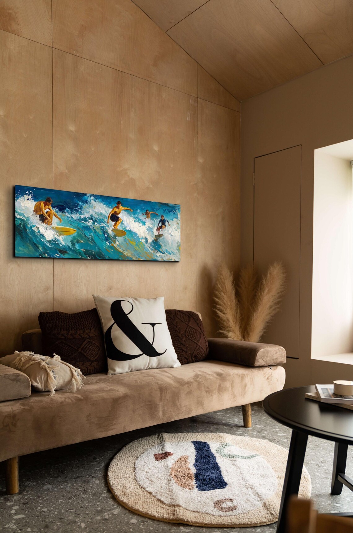 Retro Surfing Panoramic Ocean Landscape Art Print - Image 7