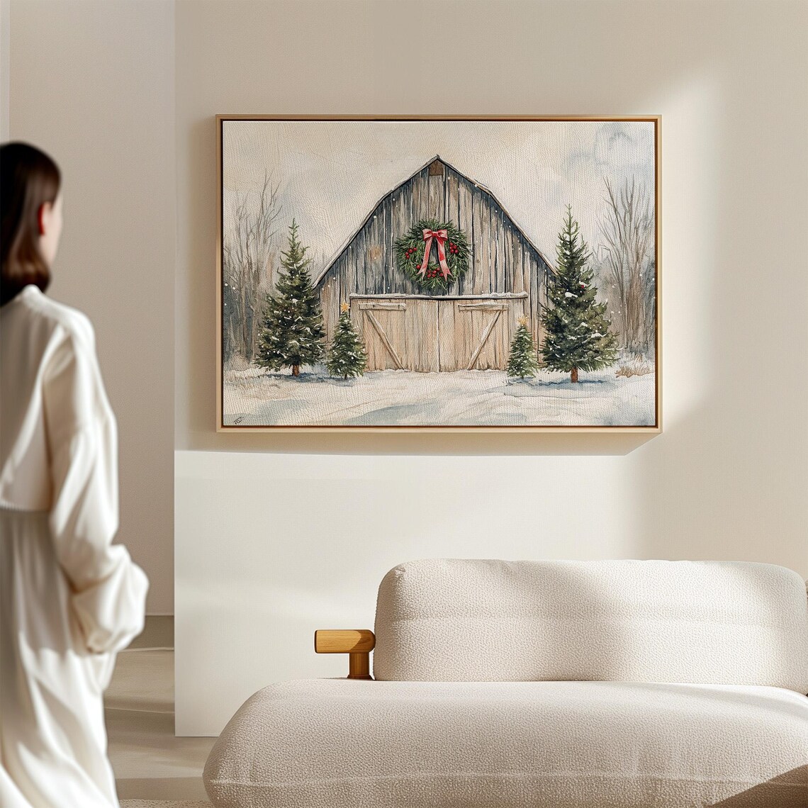 Winter Christmas Time Farmhouse Art Print - Image 6