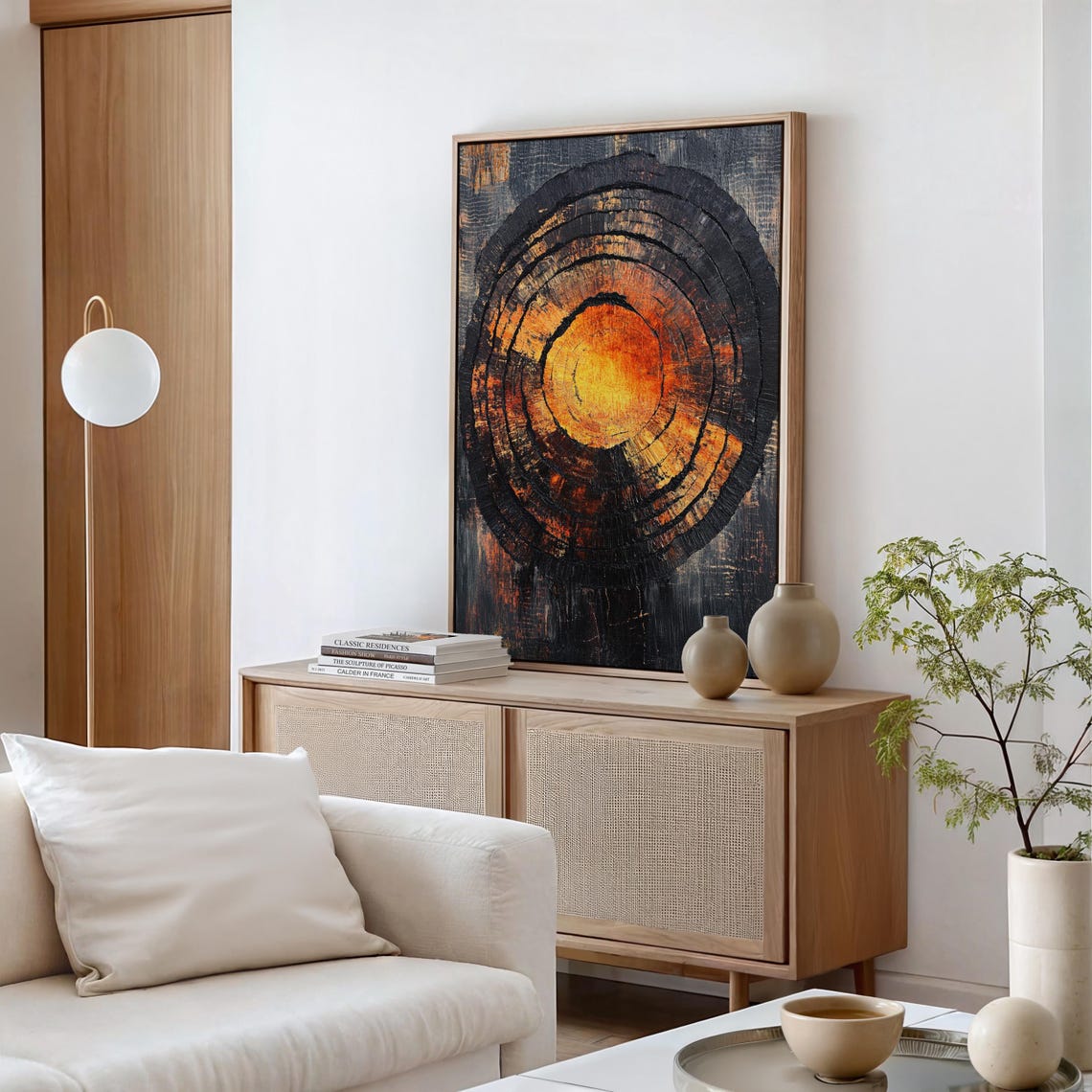 Black Bark Ember Core Abstract Tree Ring Dramatic Art Poster - Image 6