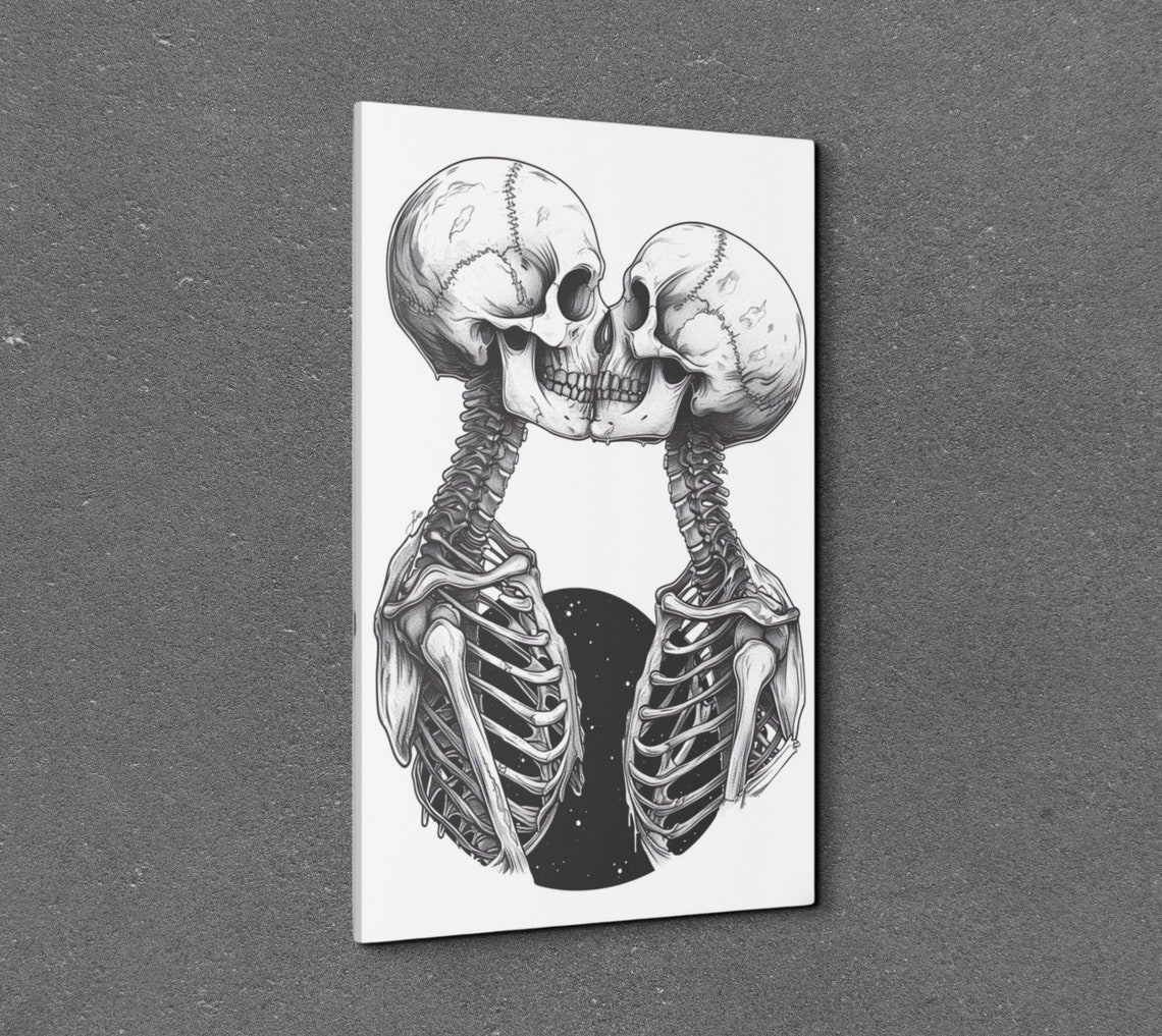 Romantic Skeleton Halloween Art Print - Image 3