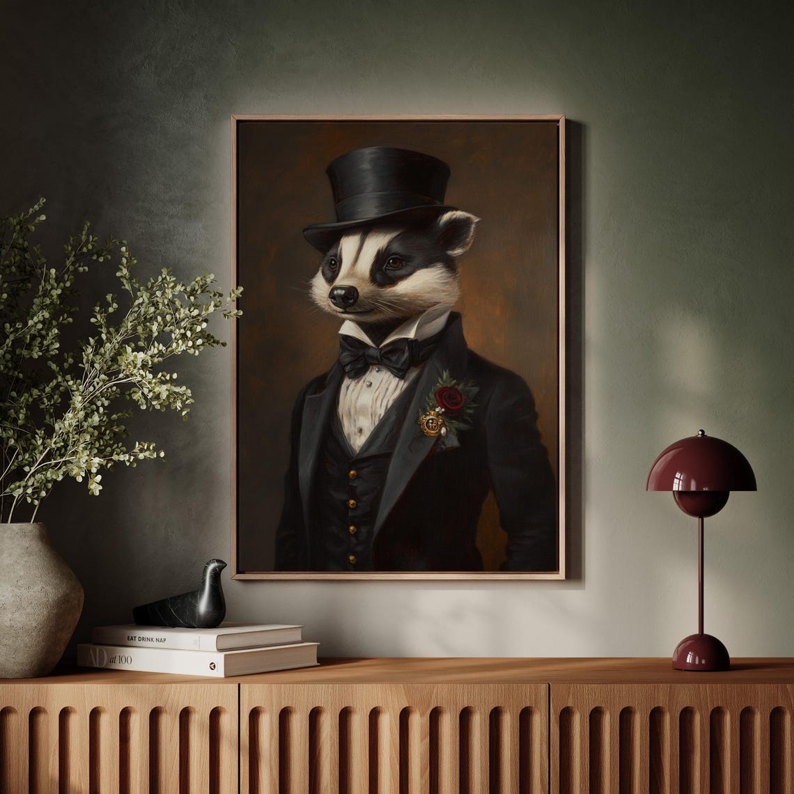 Regal Badger Vintage Aristocrat Portrait Art Print