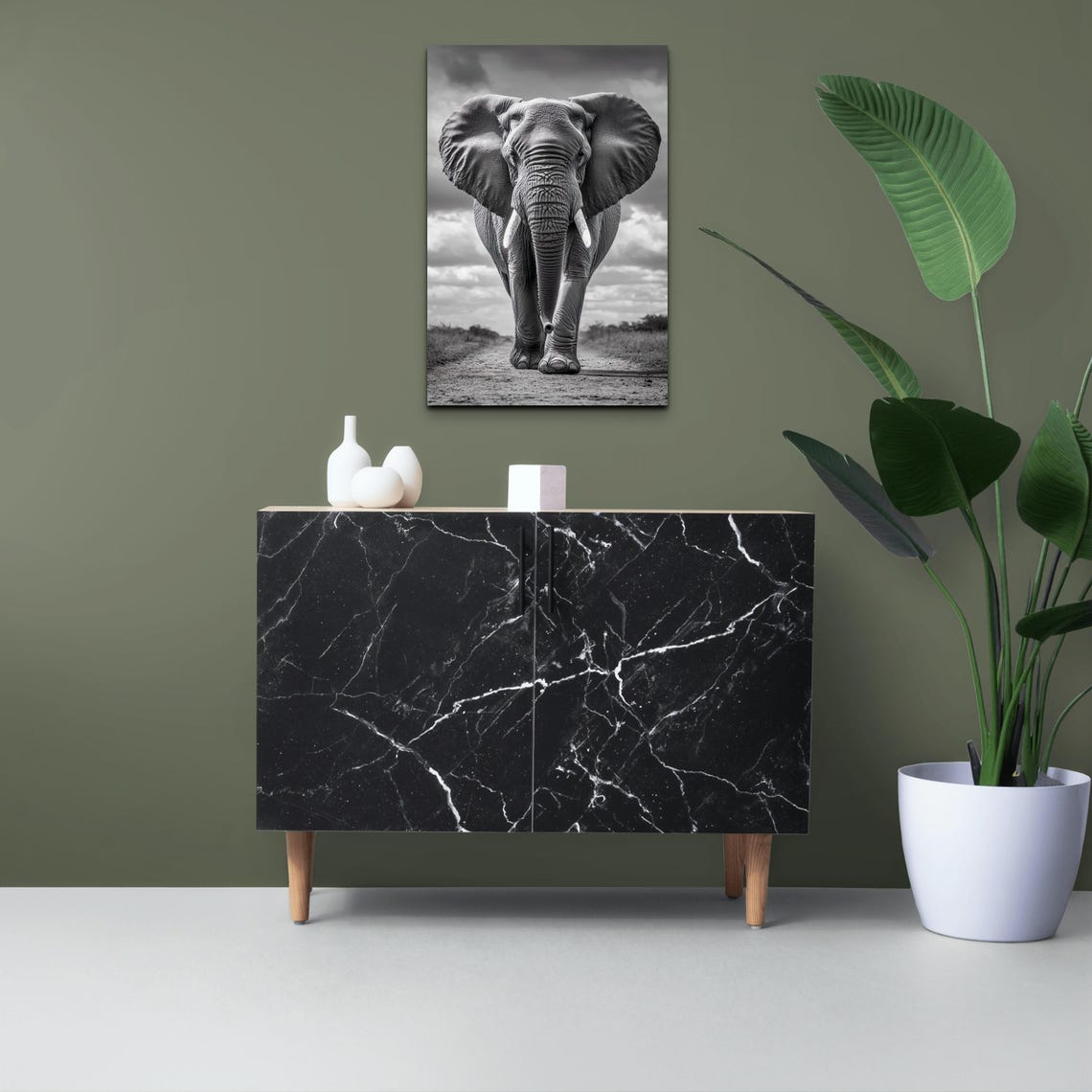 Black And White Elephant Art Print - Image 7