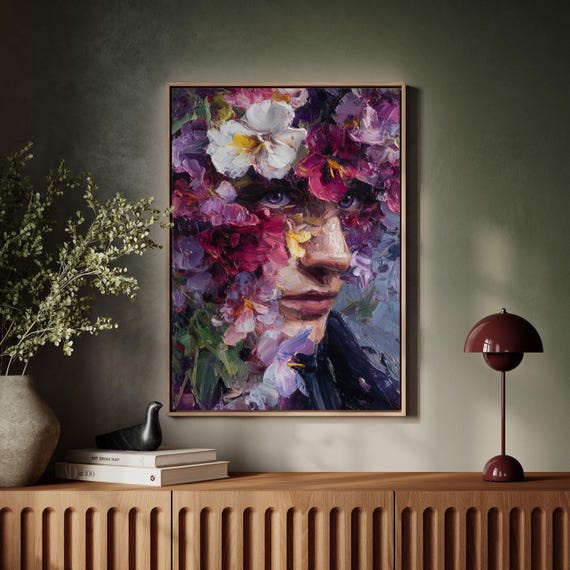 Abstract Floral Portrait With Hidden Gaze