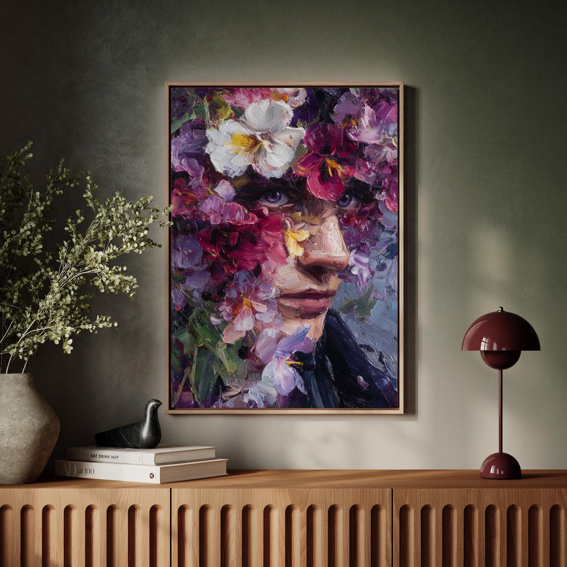 Abstract Floral Portrait With Hidden Gaze
