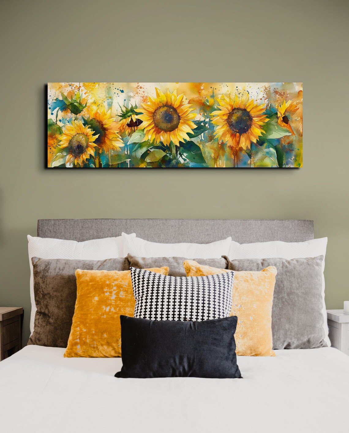 Watercolor Style Bold Sunflower Art Print - Image 3