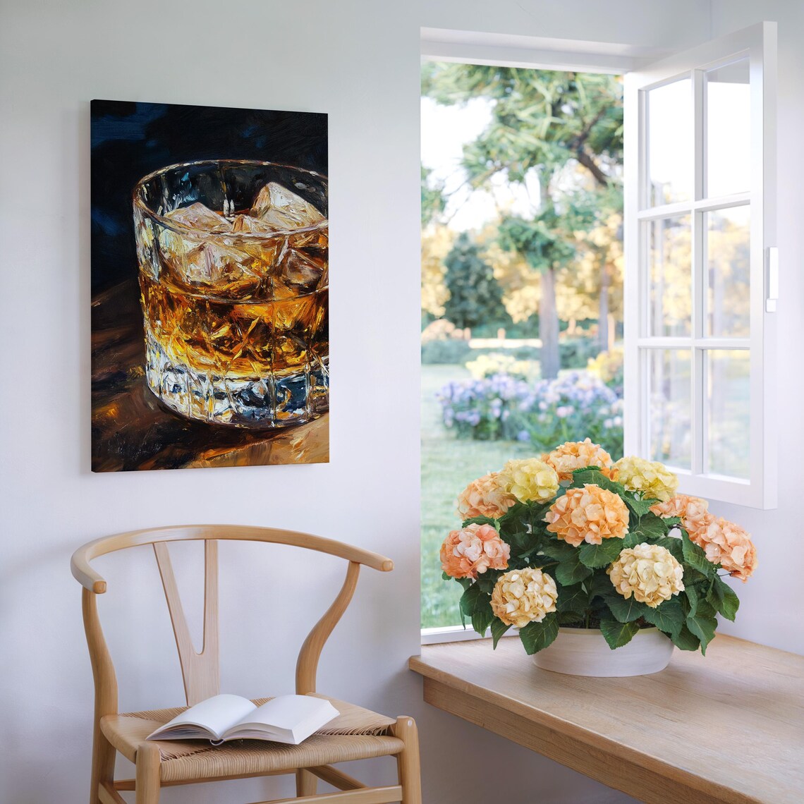 Crystal Whiskey Tumbler Impasto Oil Painting Dark Bar Wall Poster - Image 6
