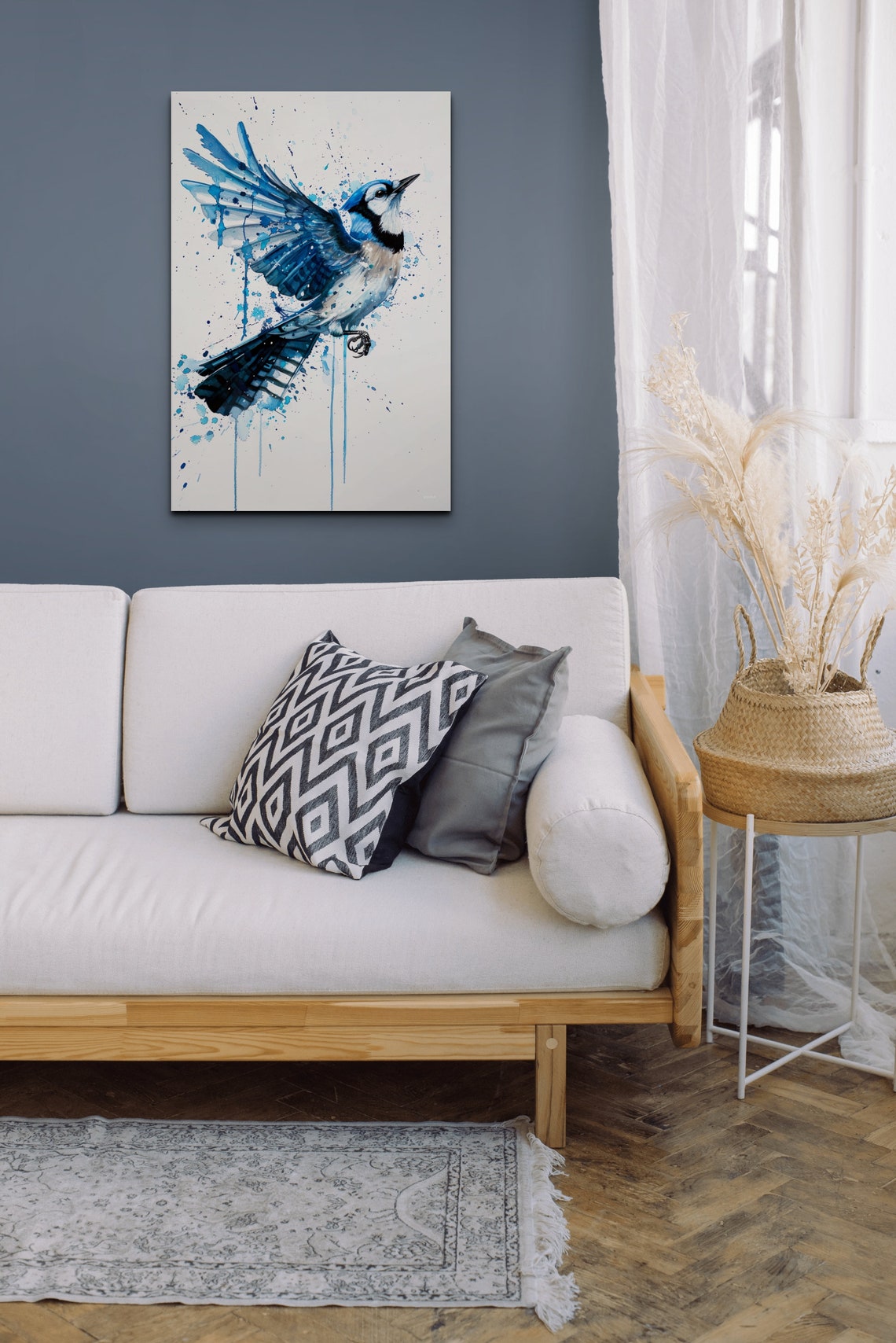 Watercolor Blue Jay Bird Art - Image 5